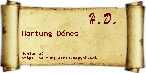 Hartung Dénes névjegykártya